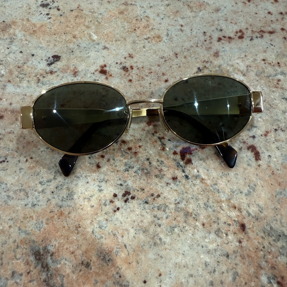 Gold Oval Sunglasses